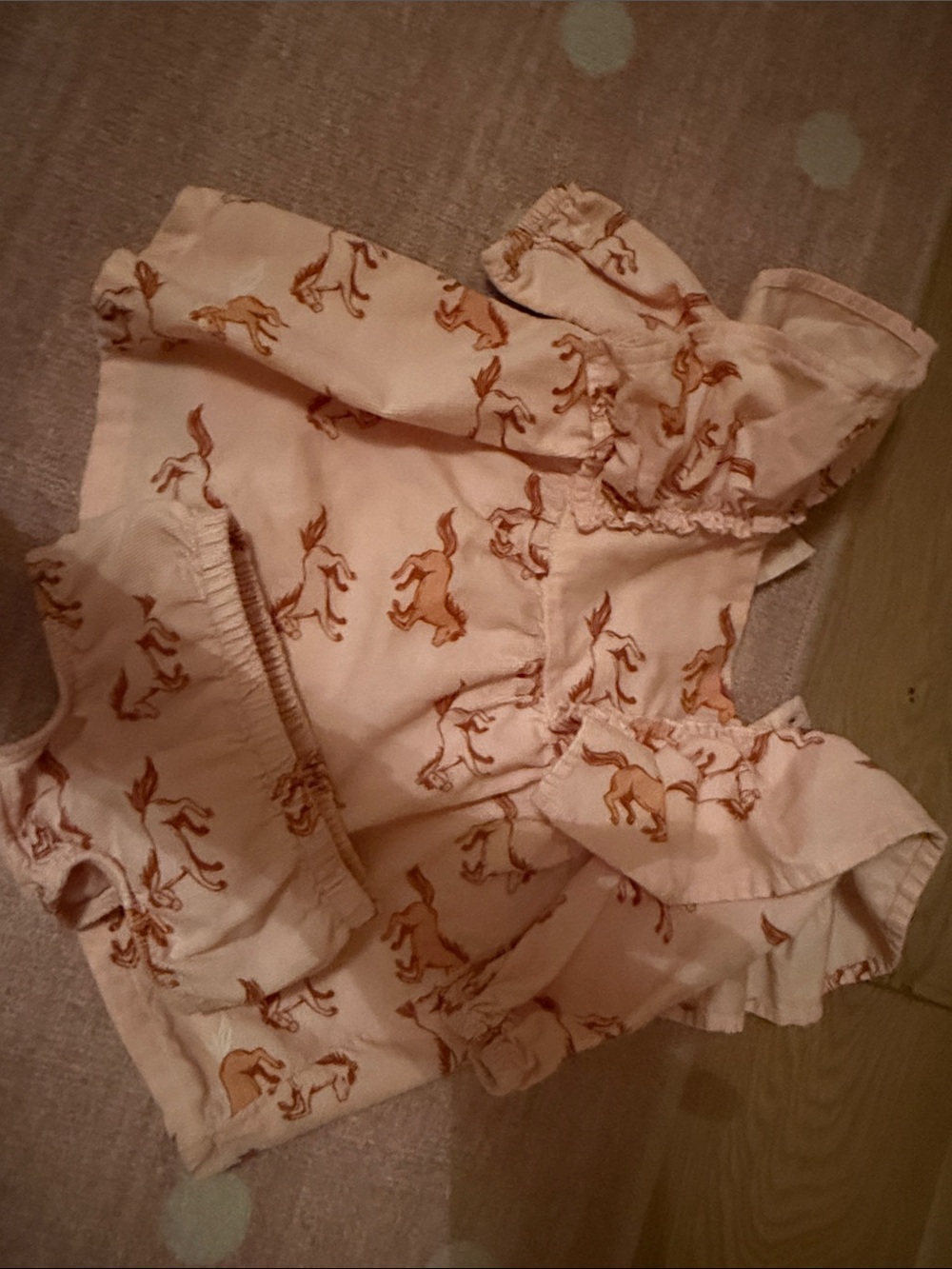 Tucker + Tate Light Pink Horse Print Ruffle Top